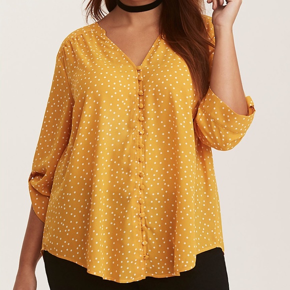 torrid Tops - Torrid Harper Georgette Button Front Blouse